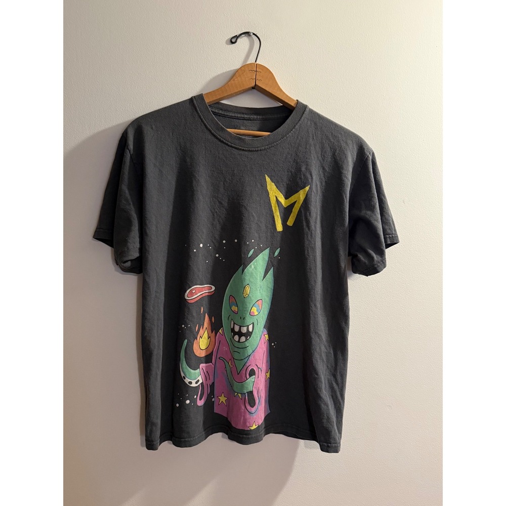 Machaca Festival Monterrey Mexico Alien Wizard Graphic T-Shirt Charcoal Grey L